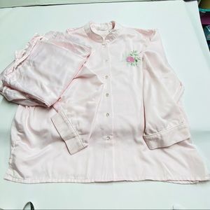 Kay Anna Pajama’s shirt & pants have elastic in back& draw string front Altered.